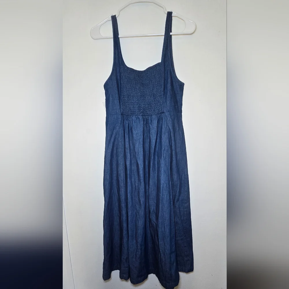 Old Navy Womens Medium Cotton Denim Long Dress - Picture 2 of 7